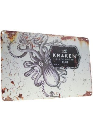 Kraken Rum Poster Boisson Métal Publicité Plaque Murale Plaque Plaque En Métal Décor Métal Affiche 20,3 X 30,5 Cm A6