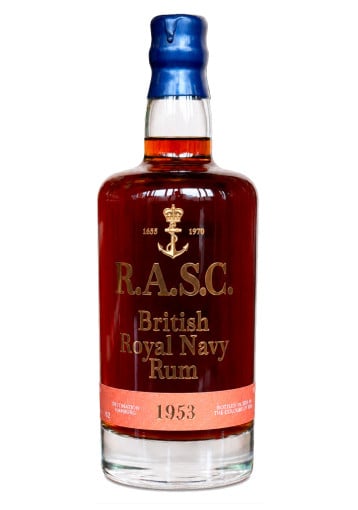 Colours of Rum - R.A.S.C 1953 British Royal Navy Rum Habourg No1785 53.6°