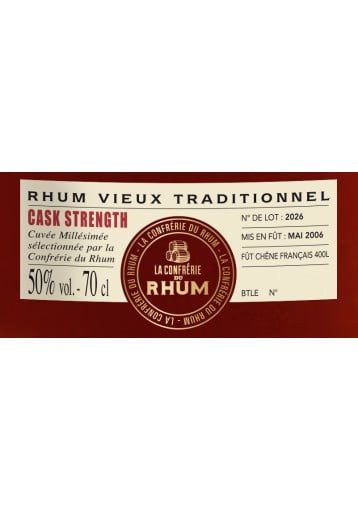 Rivière du mat - Millésime 2006 Confrérie du Rhum